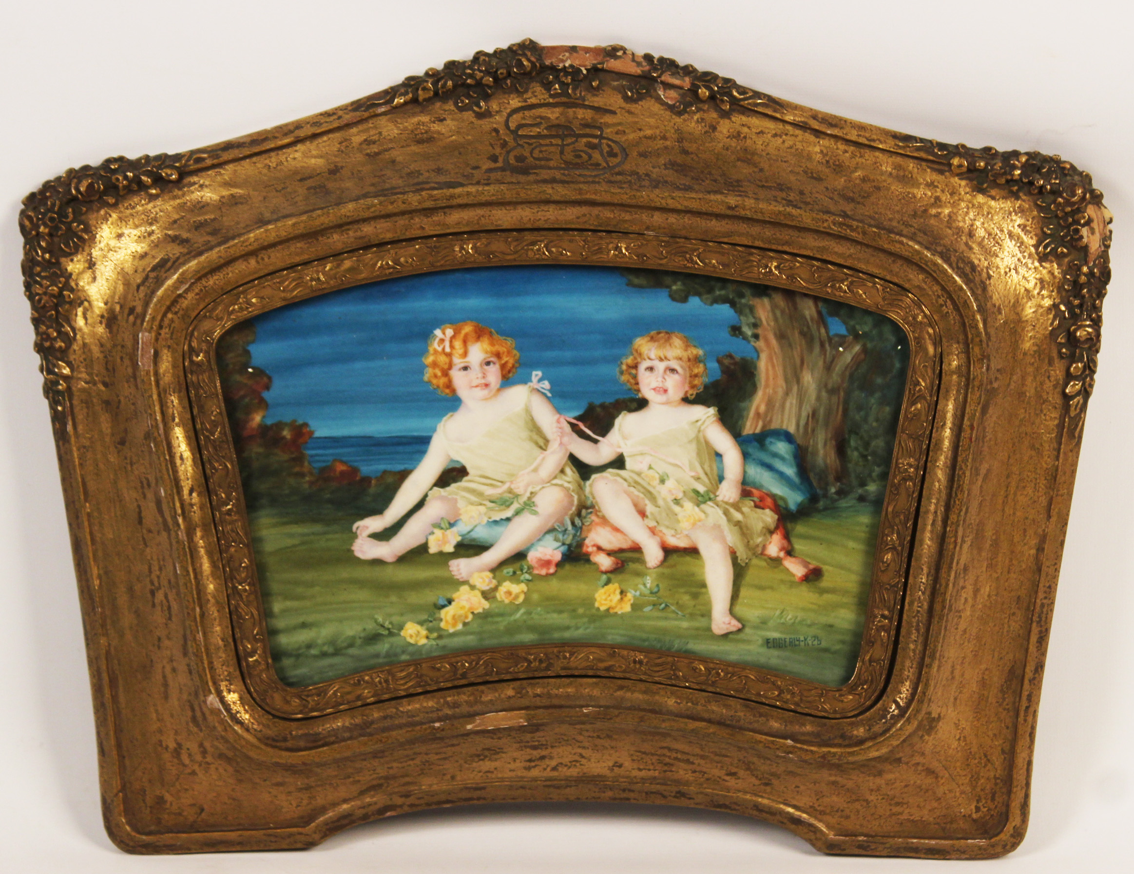 SIGNED PORTRAIT OF TWO YOUNG