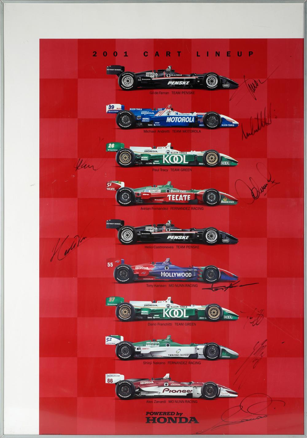 SIGNED RACING POSTER2001 Cart