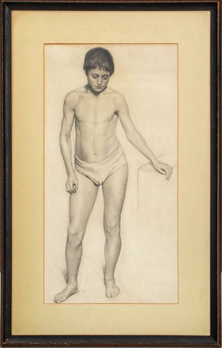 SIGNED REALIST NUDE MALE FIGURE