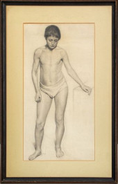 SIGNED REALIST NUDE MALE FIGUR