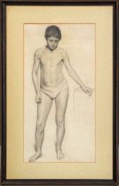 SIGNED REALIST NUDE MALE FIGUR