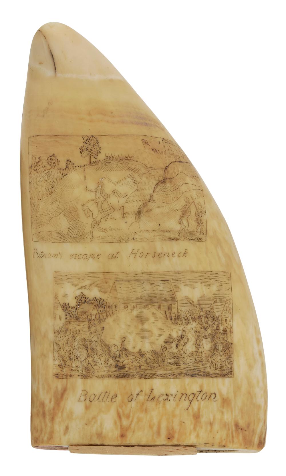 SIGNED SCRIMSHAW WHALE'S TOOTH WITH