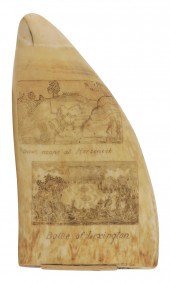 SIGNED SCRIMSHAW WHALE'S TOOTH