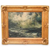 SIGNED SEASCAPE W/ SAILBOAT OI