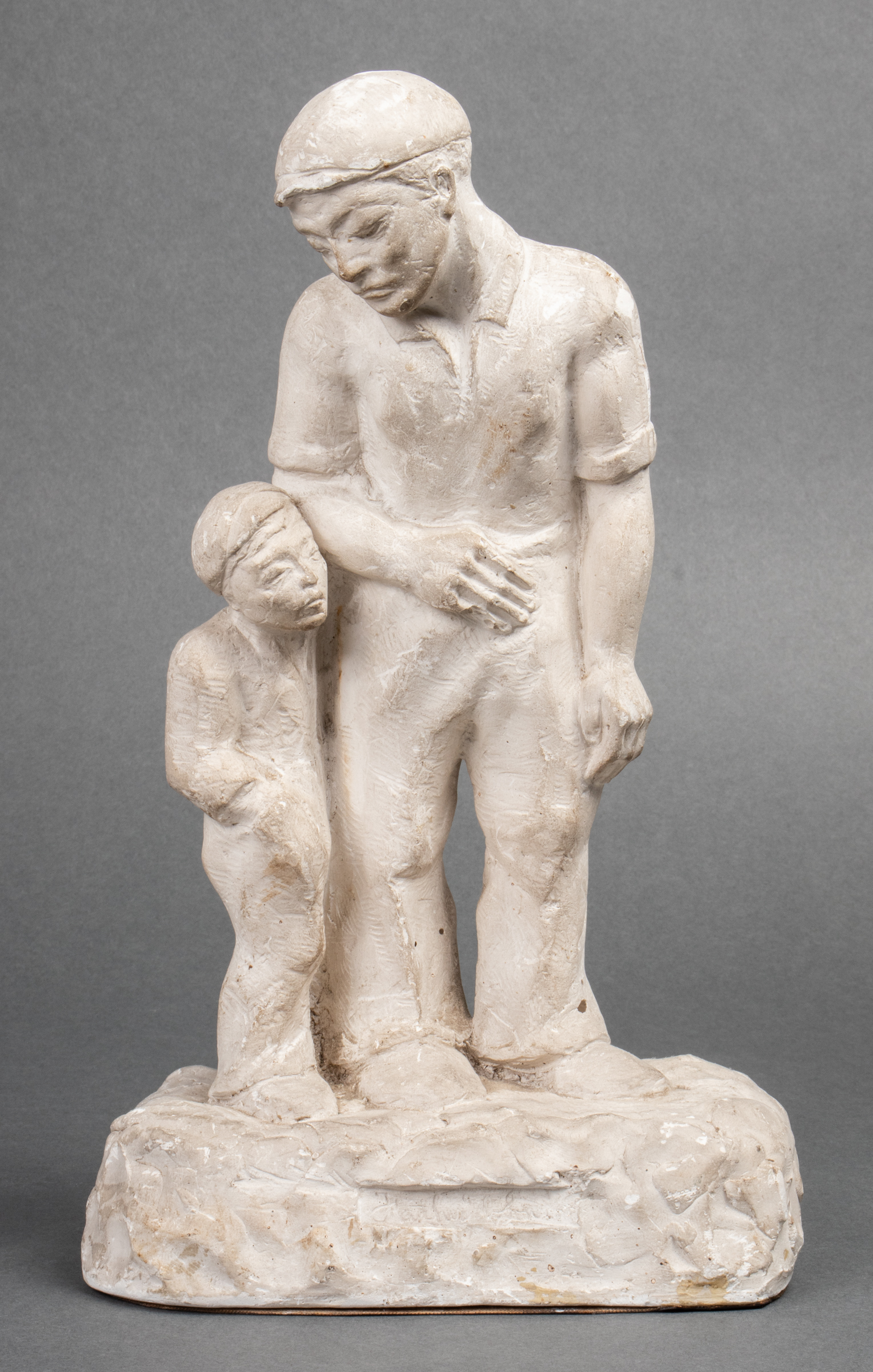 SIGNED SIEGEL SCULPTURE OF FATHER &