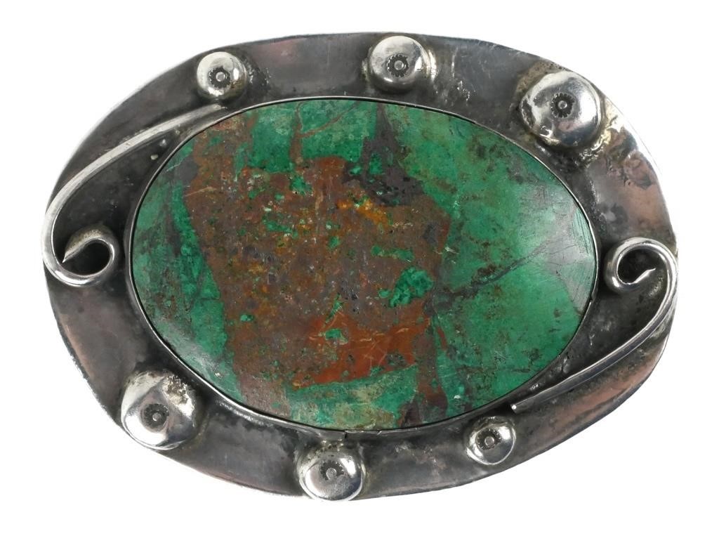 SIGNED SILVER TURQUOISE BELT