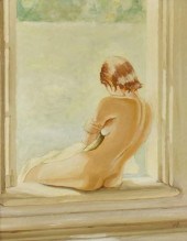 SIGNED SLAW FEMALE NUDE PAINTI