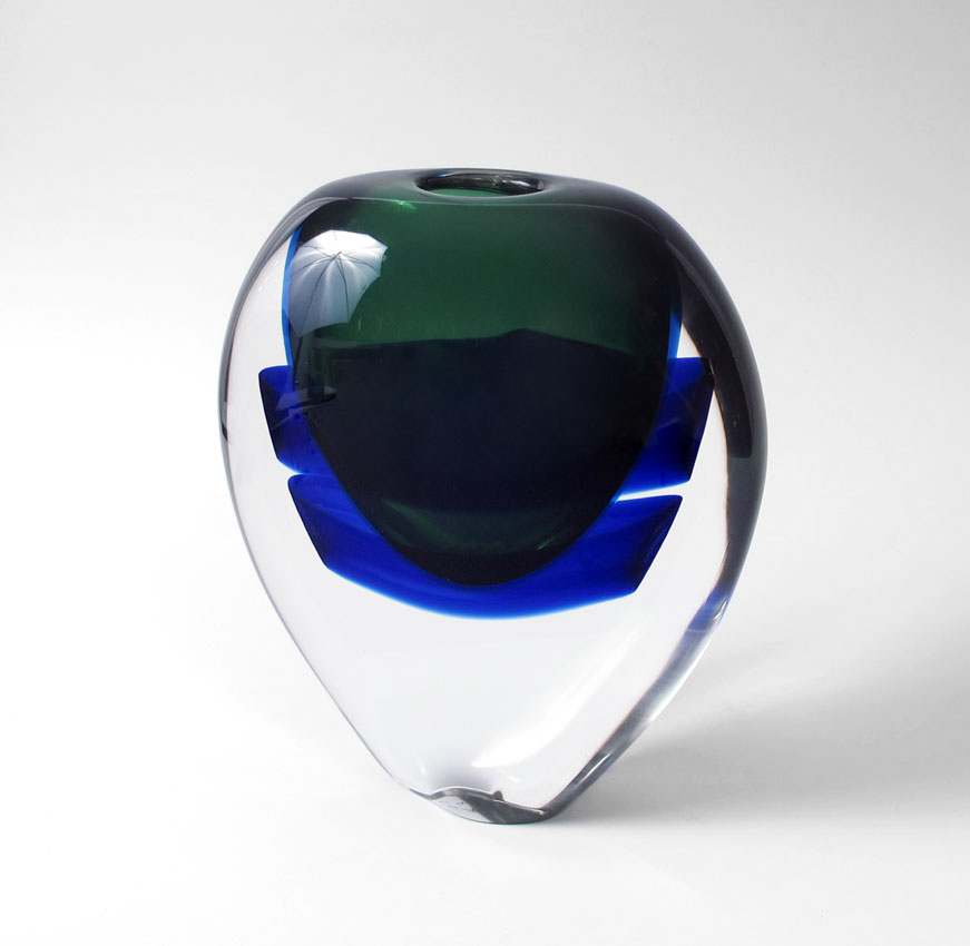 SIGNED SOMMERSO ART GLASS VASE: