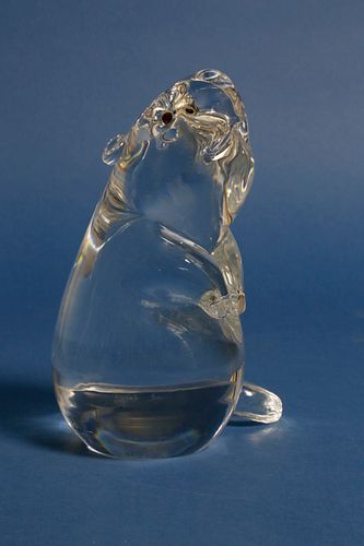 SIGNED STEUBEN CLEAR CRYSTAL BEAVER