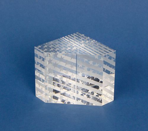 SIGNED STEUBEN CLEAR CRYSTAL ETCHED