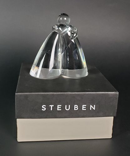 SIGNED STEUBEN CLEAR CRYSTAL LOVING