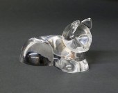 SIGNED STEUBEN CRYSTAL CATSign