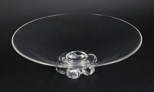 SIGNED STEUBEN CRYSTAL COMPOTE ON