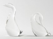SIGNED STEUBEN CRYSTAL GOOSE &