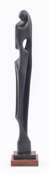 SIGNED SURREALIST WOOD FIGURAL
