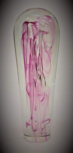 SIGNED TALL STUDIO ART GLASS OBLONG