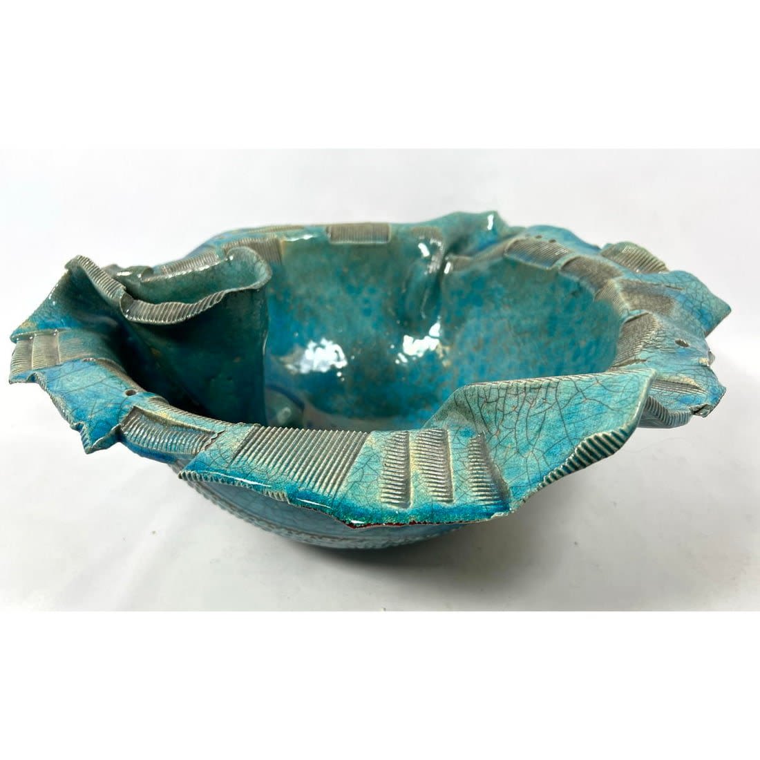 Signed Turquoise Glazed Hand Made