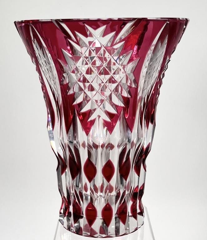 SIGNED VAL ST. LAMBERT RUBY CUT