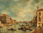 SIGNED VENICE SCENE O/C PAINTI