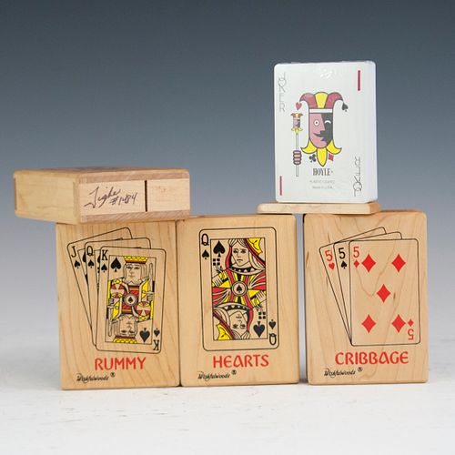 SIGNED WISHFUL WOOD PLAYING CARD