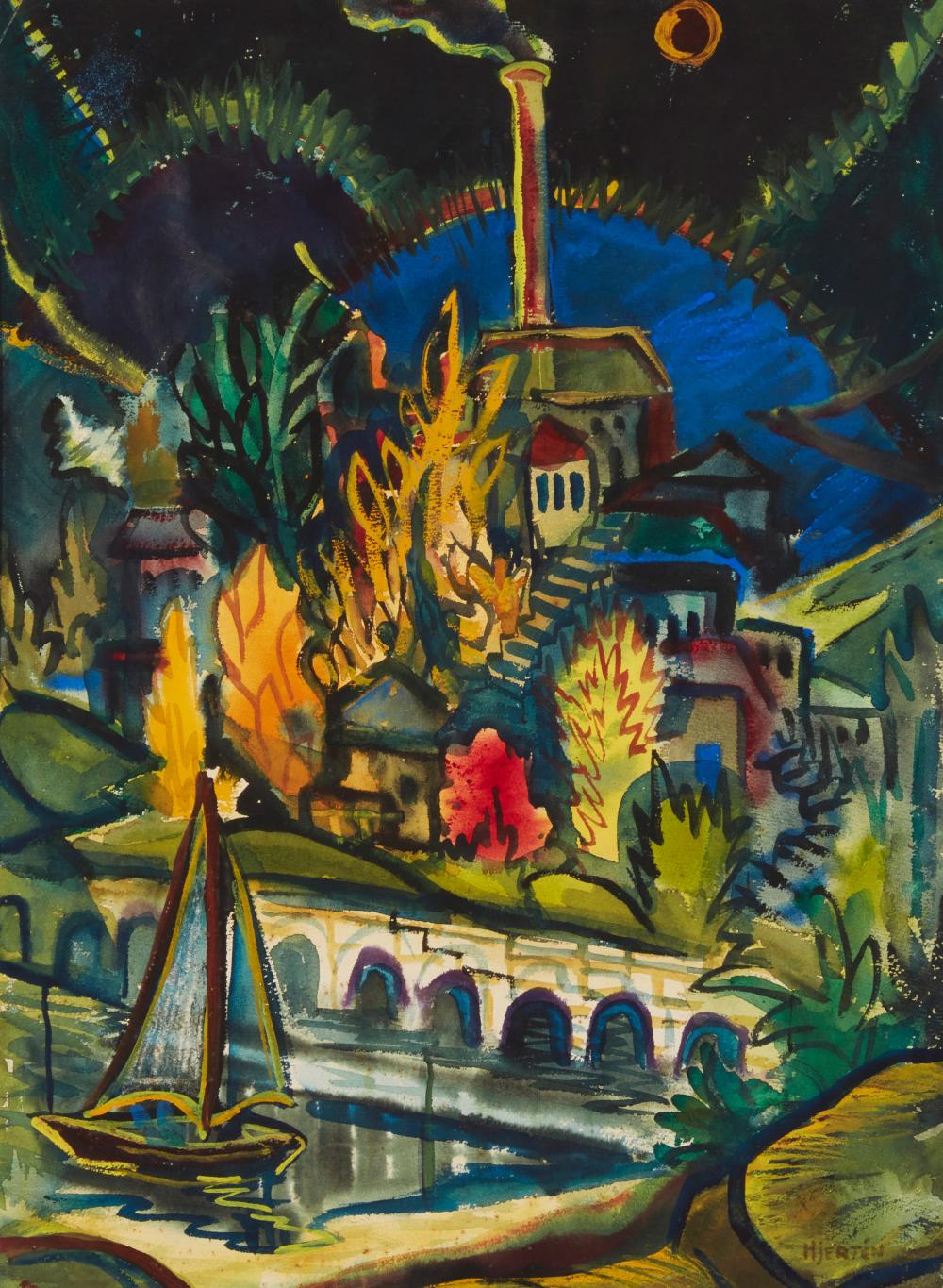 SIGRID HJERTEN (1885-1948), BURNING