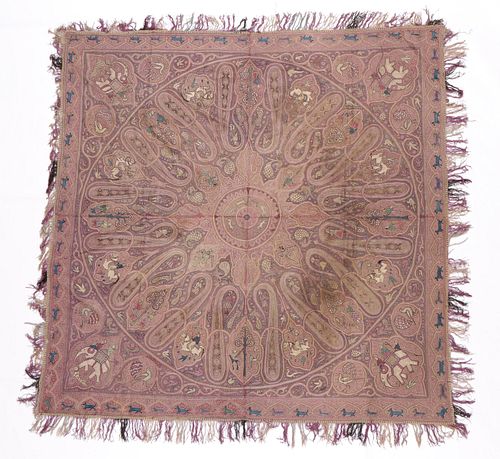 SILK EMBROIDERED HANGING, INDIA,
