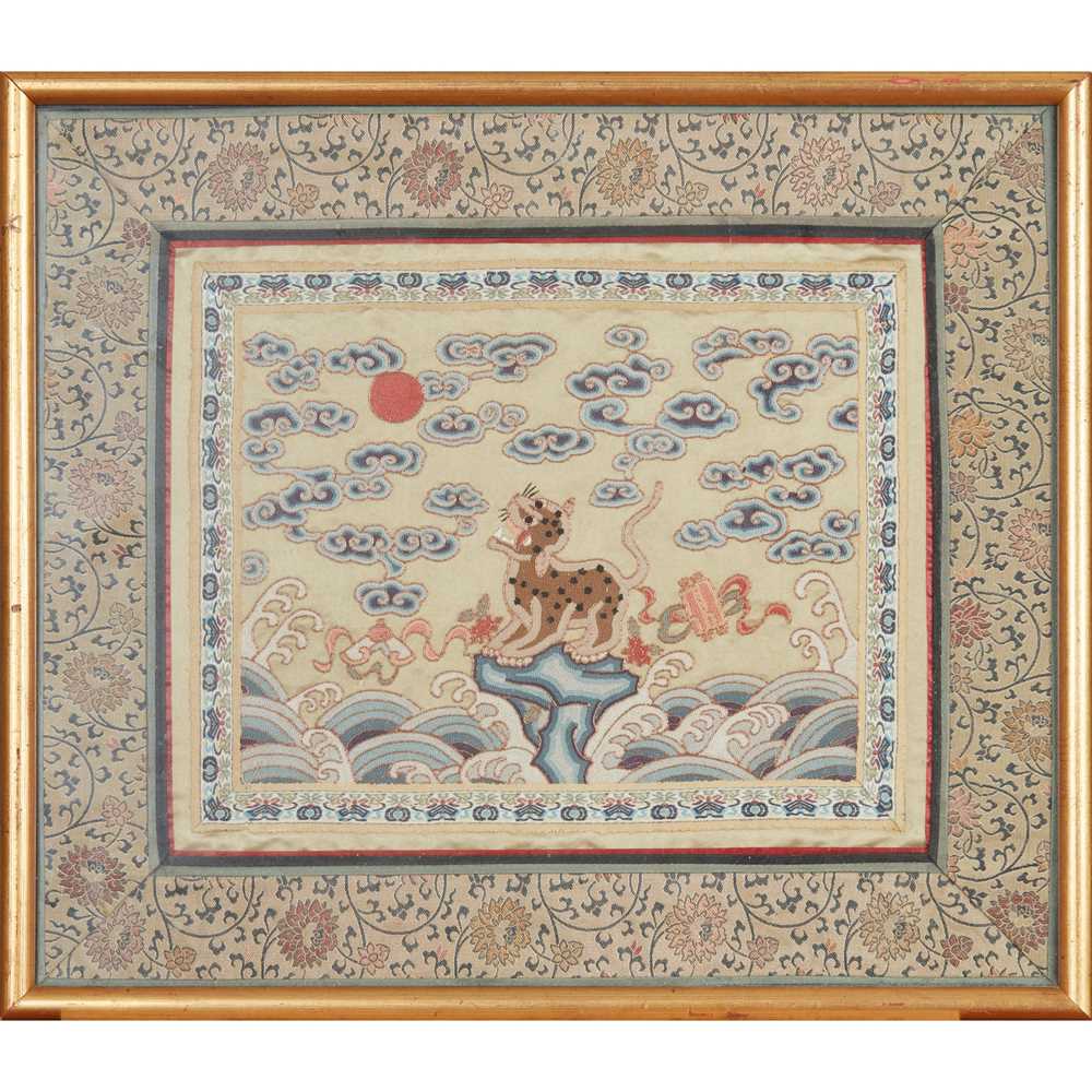 SILK EMBROIDERED 'LEOPARD' RANK