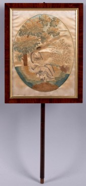 SILK EMBROIDERED PANEL ON POLE