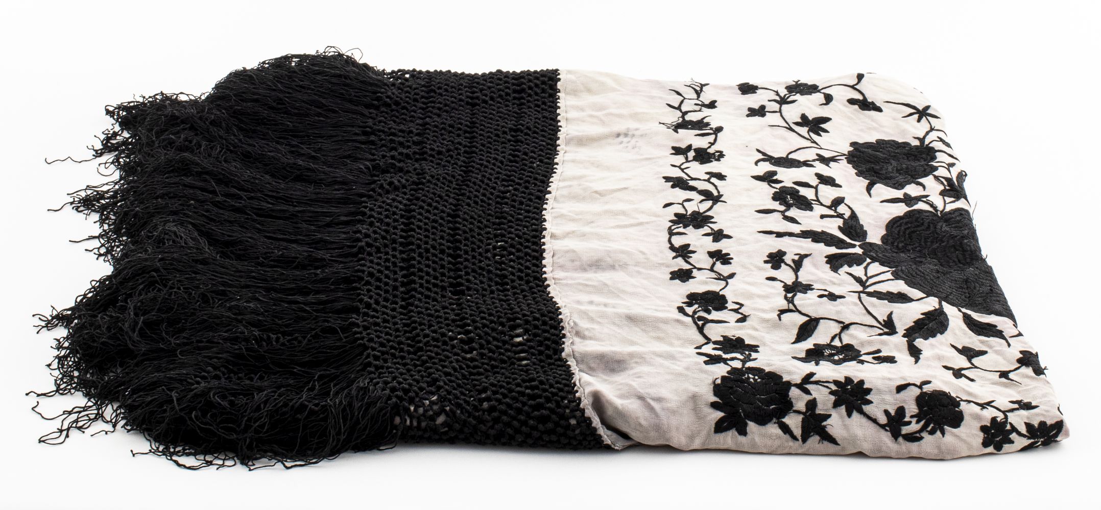 SILK EMBROIDERED PIANO SHAWL