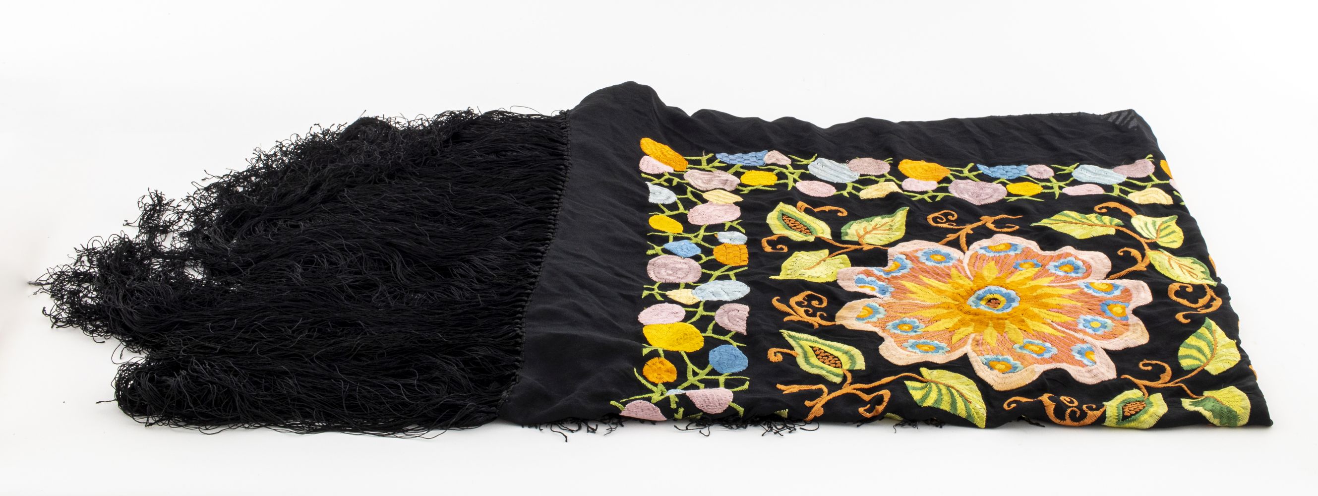 SILK EMBROIDERED PIANO SHAWL