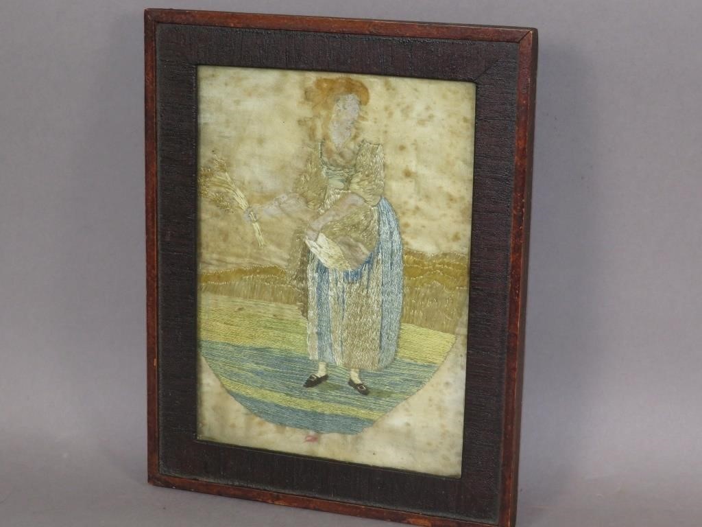 SILK EMBROIDERED PICTURE OF RUTHca.
