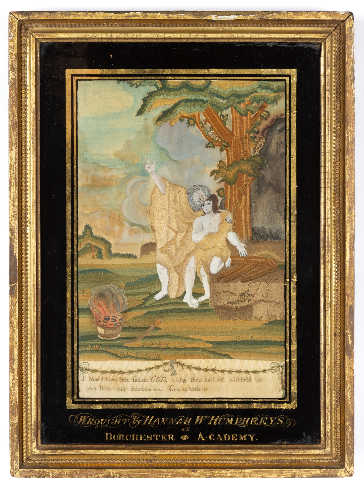 SILK EMBROIDERY AND WATERCOLOR OF