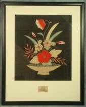 Silk embroidery by H Imamura,