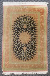 SILK GOUM RUG, SIGNED 4 FT X 2