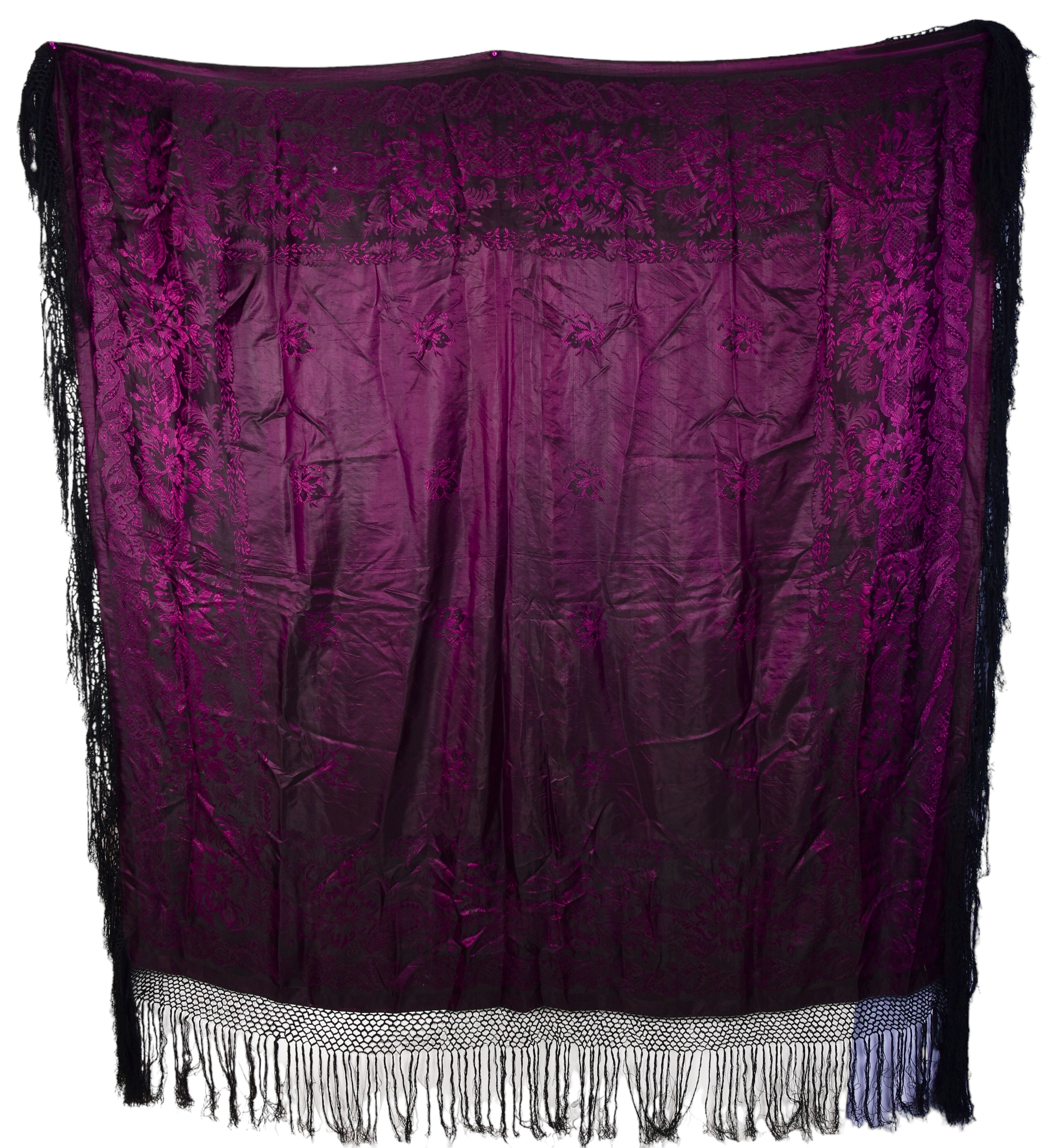 Silk Jacquard Magenta and Black