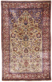 SILK KASHAN PRAYER RUG, PERSIA