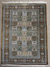 SILK KESHAN RUG, 4 FT 10 IN X