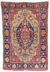 SILK LAVAR KIRMAN RUG, PERSIA,
