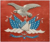 Silk needlework eagle, silk an
