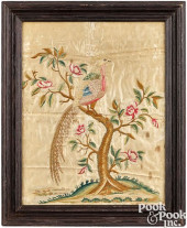 SILK NEEDLEWORK PICTURE, 19TH