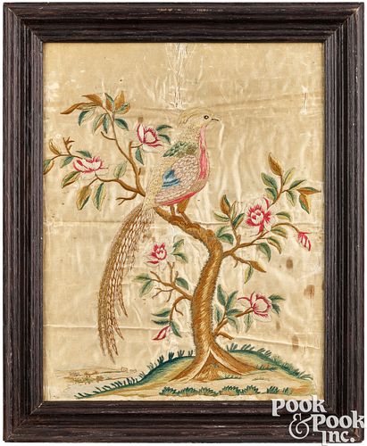 SILK NEEDLEWORK PICTURE, 19TH