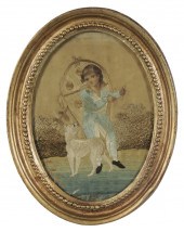 Silk Needlework, Young Boy Fly