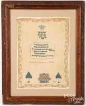 SILK ON GAUZE SAMPLER, DATED 1