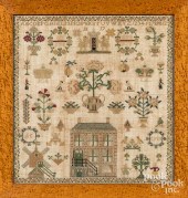 SILK ON LINEN NEEDLEWORK SAMPL