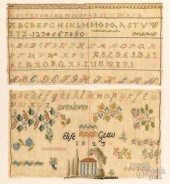 SILK ON LINEN NEEDLEWORK SAMPL