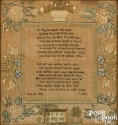 SILK ON LINEN NEEDLEWORK SAMPL