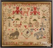 SILK ON LINEN NEEDLEWORK SAMPL