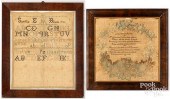 SILK ON LINEN SAMPLER, DATED 1