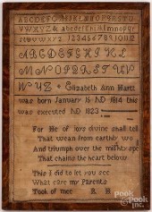 SILK ON LINEN SAMPLER DATED 18