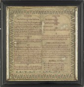 Silk on linen Ten Commandments